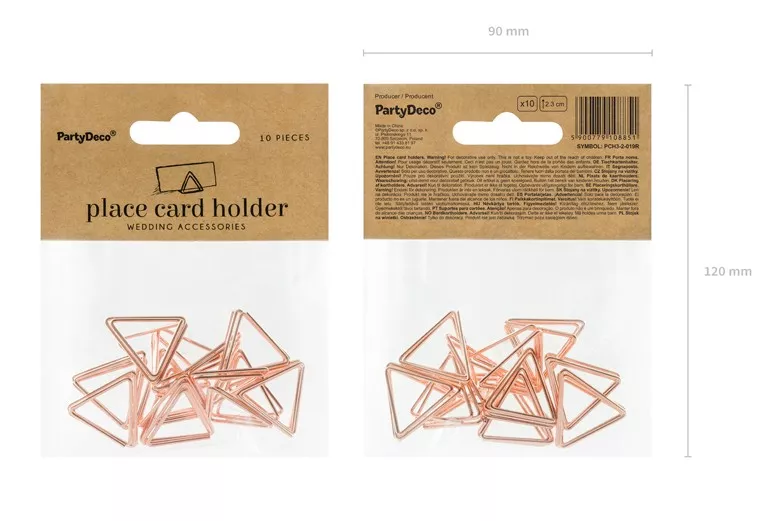 10 triangolini segnaposto rosa