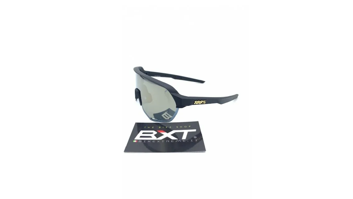 100% Occhiale S2 Matte Black Flash Gold Lens