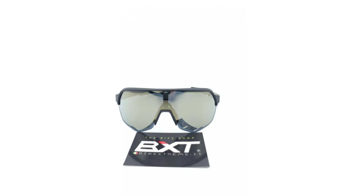 100% Occhiale S2 Matte Black Flash Gold Lens