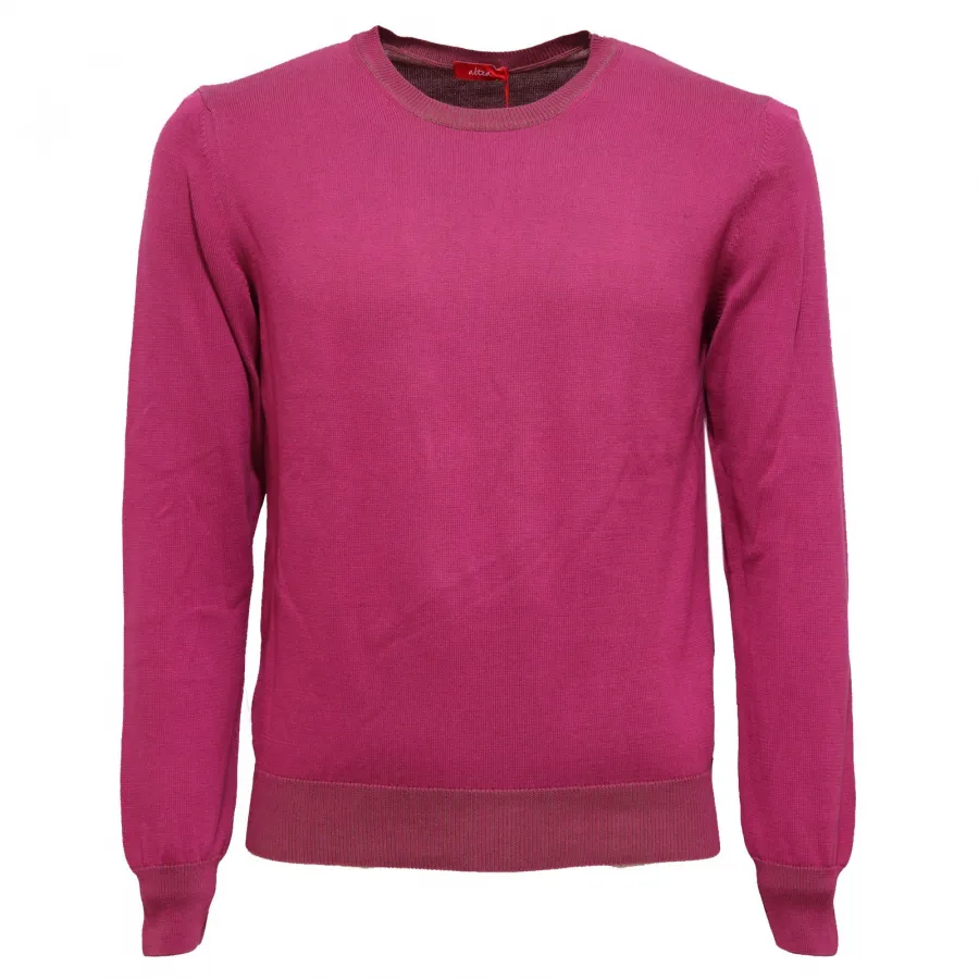 1336X maglione uomo ALTEA purple sweater cotton man