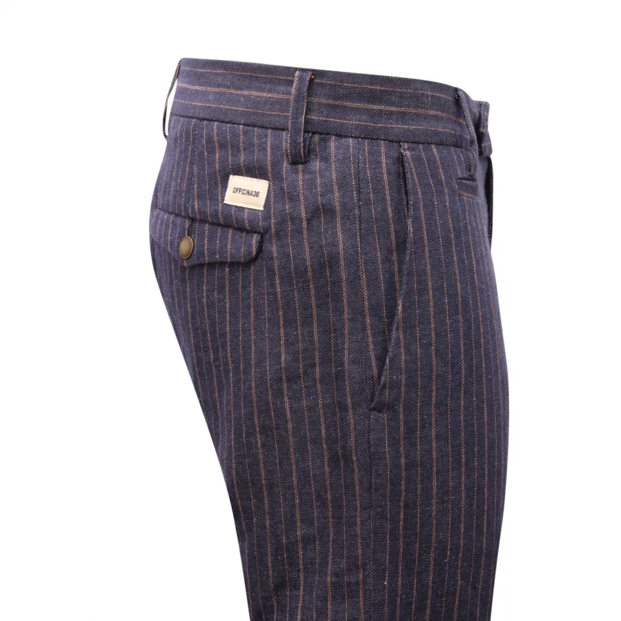 2019AU pantalone uomo OFFICINA36 man linen blend trousers blue