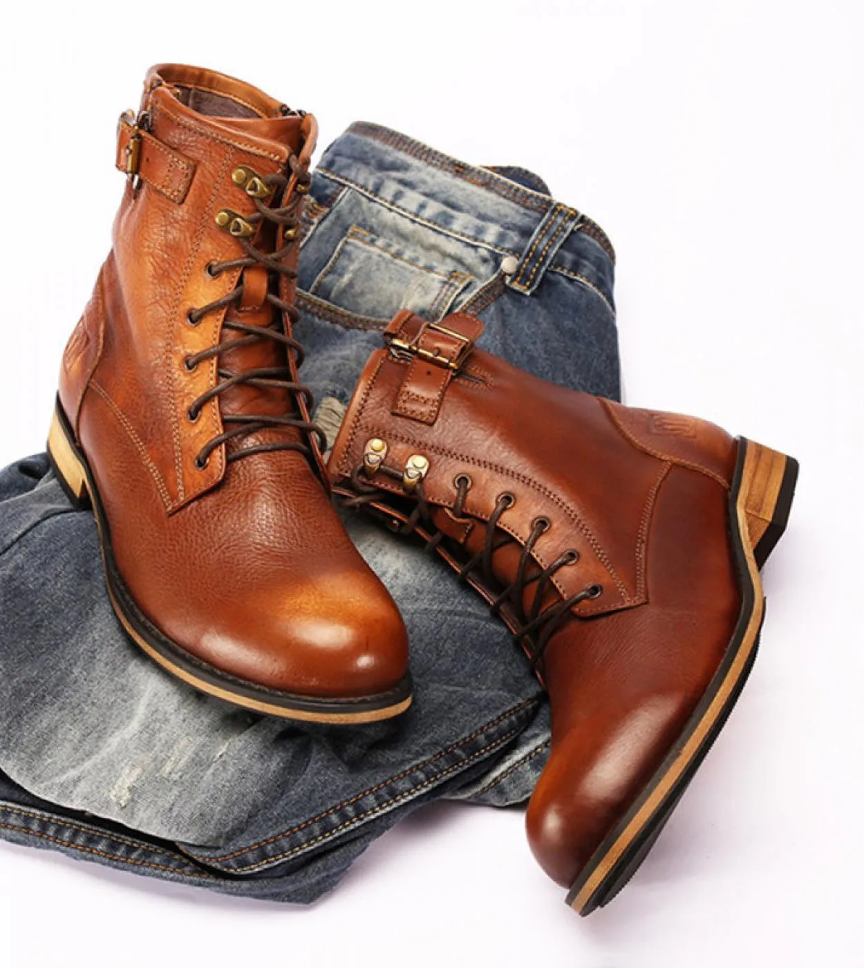 2023 Autunno nuovi uomini stivaletti Chelsea alla caviglia di lusso in vera pelle con lacci designer scarpe da lavoro da uomo fa