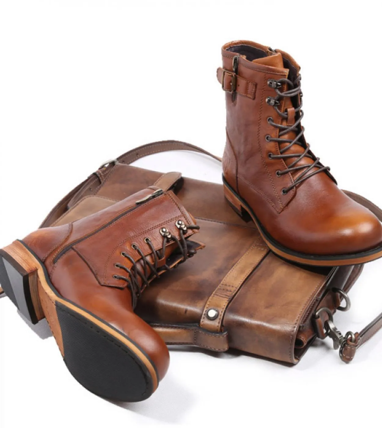 2023 Autunno nuovi uomini stivaletti Chelsea alla caviglia di lusso in vera pelle con lacci designer scarpe da lavoro da uomo fa