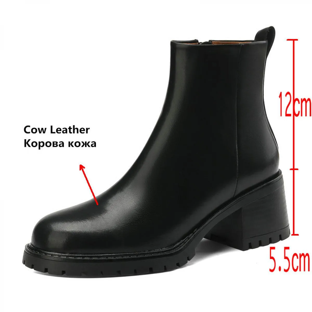 2024 Stivaletti da donna Chelsea Inverno Nuovi tacchi alti spessi in vera pelle Scarpe da lavoro per il tempo libero Donna Tagli