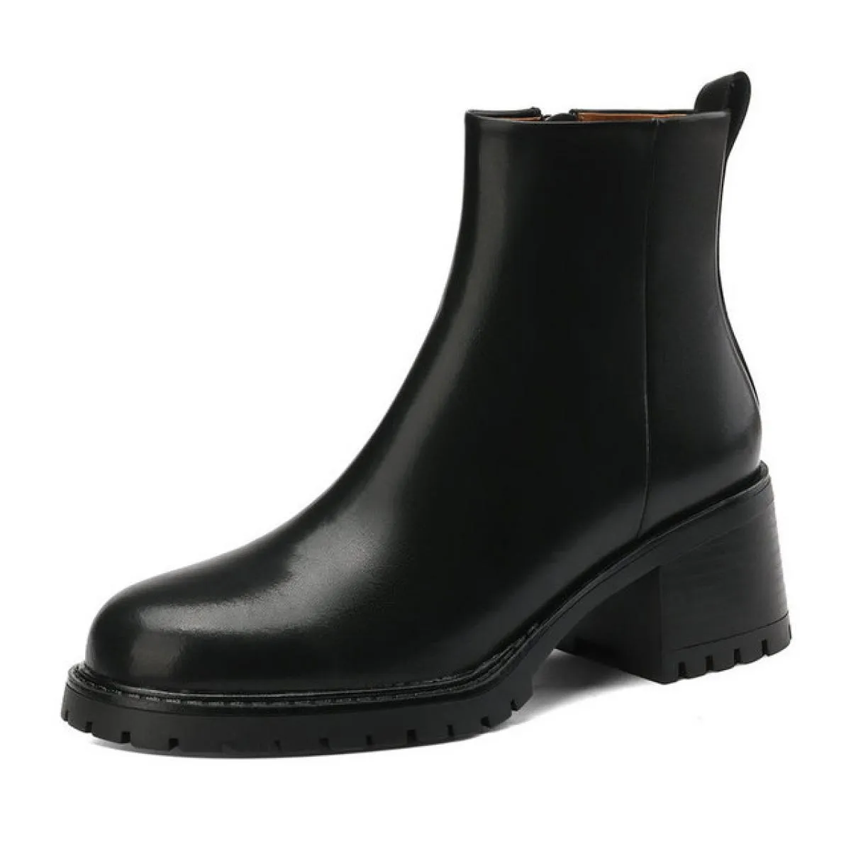 2024 Stivaletti da donna Chelsea Inverno Nuovi tacchi alti spessi in vera pelle Scarpe da lavoro per il tempo libero Donna Tagli