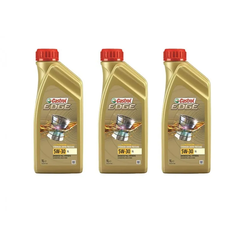 3 LITRI  DI OLIO MOTORE CASTROL  AUTO LUBRIFICANTE CASTROL EDGE 5W-30 LL TITANIUM 1L