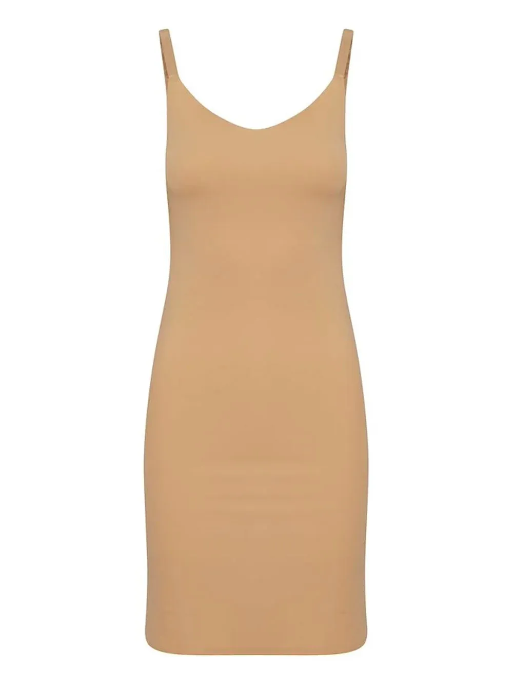 Abito beige donna senza maniche