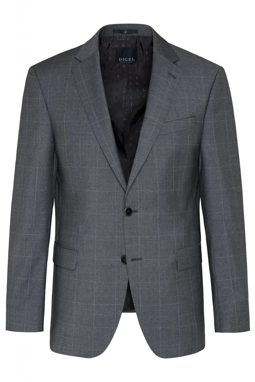 Abito grigio a quadri digel drop quattro corto con gilet