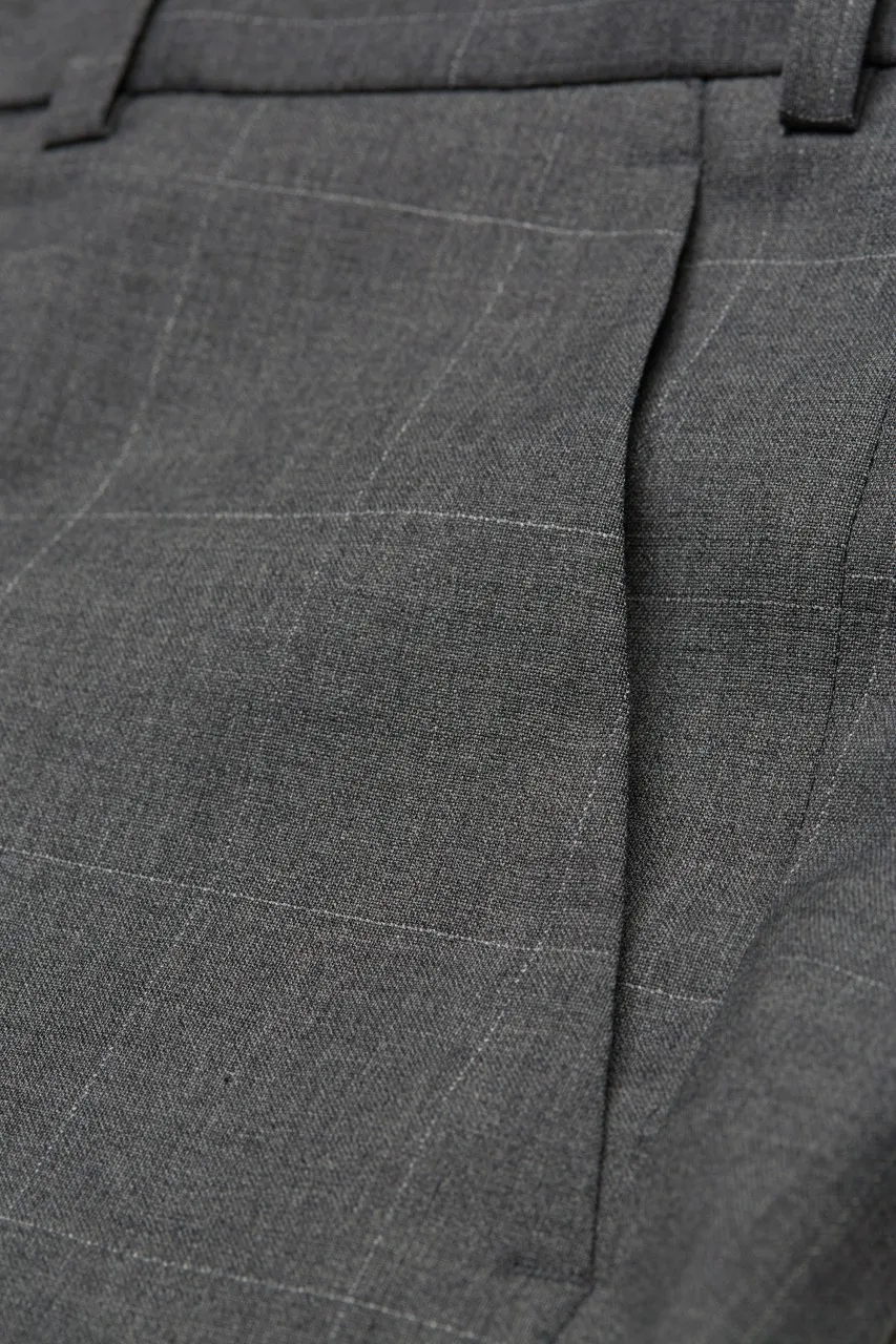 Abito grigio a quadri digel drop quattro corto con gilet