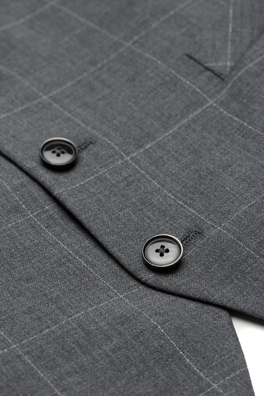 Abito grigio a quadri digel drop quattro corto con gilet
