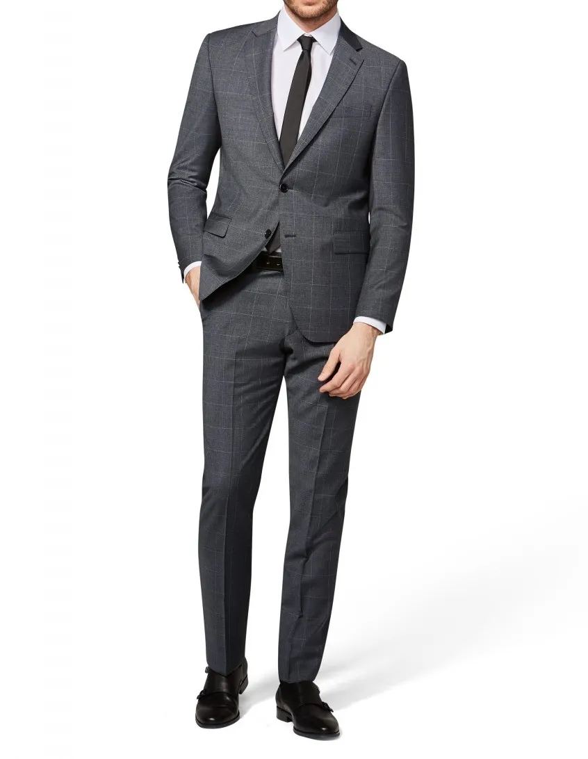 Abito grigio a quadri digel drop quattro corto con gilet