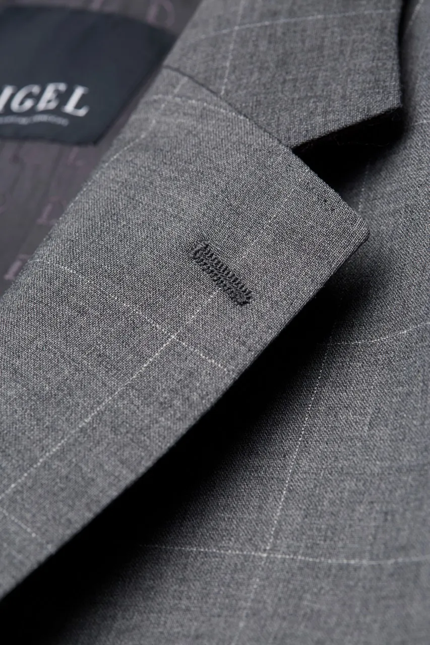 Abito grigio a quadri digel drop quattro corto con gilet