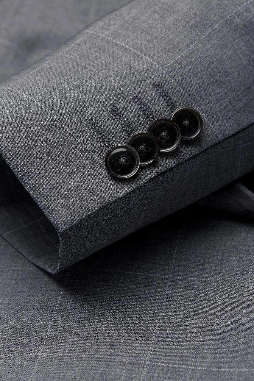 Abito grigio a quadri digel drop quattro corto con gilet