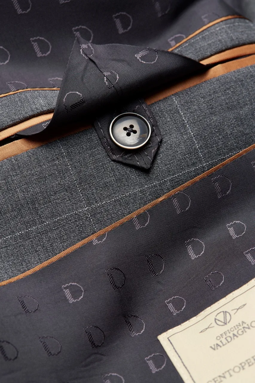 Abito grigio a quadri digel drop quattro corto con gilet