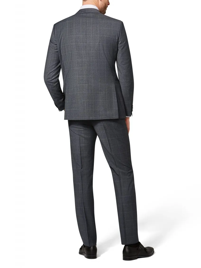 Abito grigio a quadri digel drop quattro corto con gilet