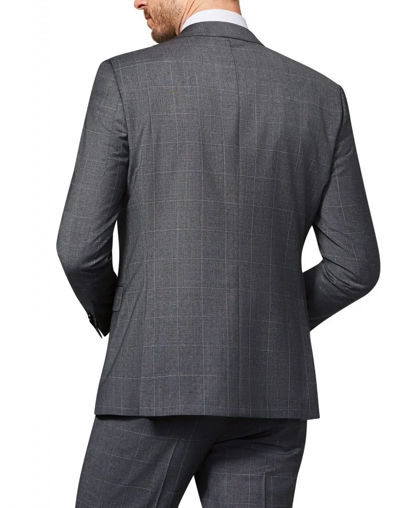 Abito grigio a quadri digel drop quattro corto con gilet