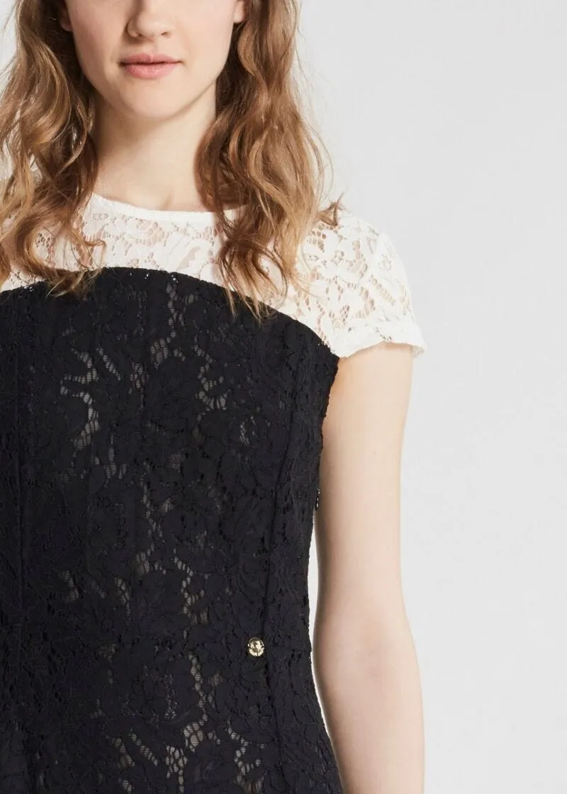 Abito in pizzo bicolor