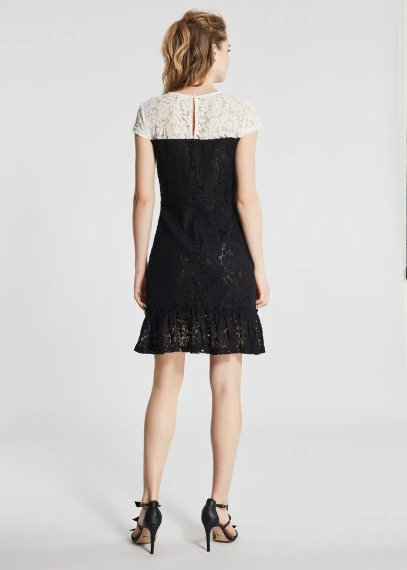 Abito in pizzo bicolor