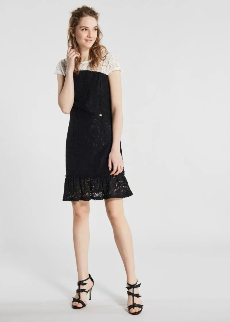Abito in pizzo bicolor