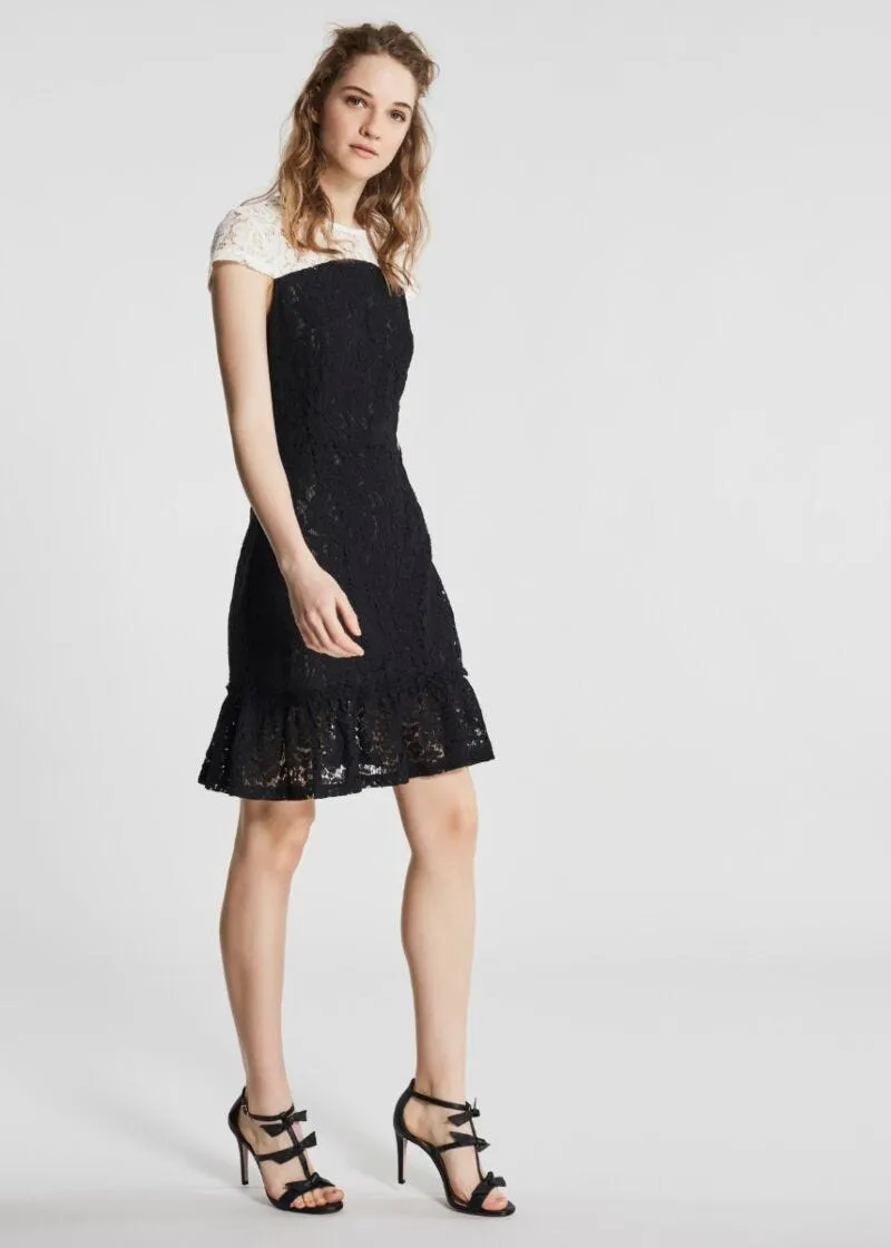 Abito in pizzo bicolor