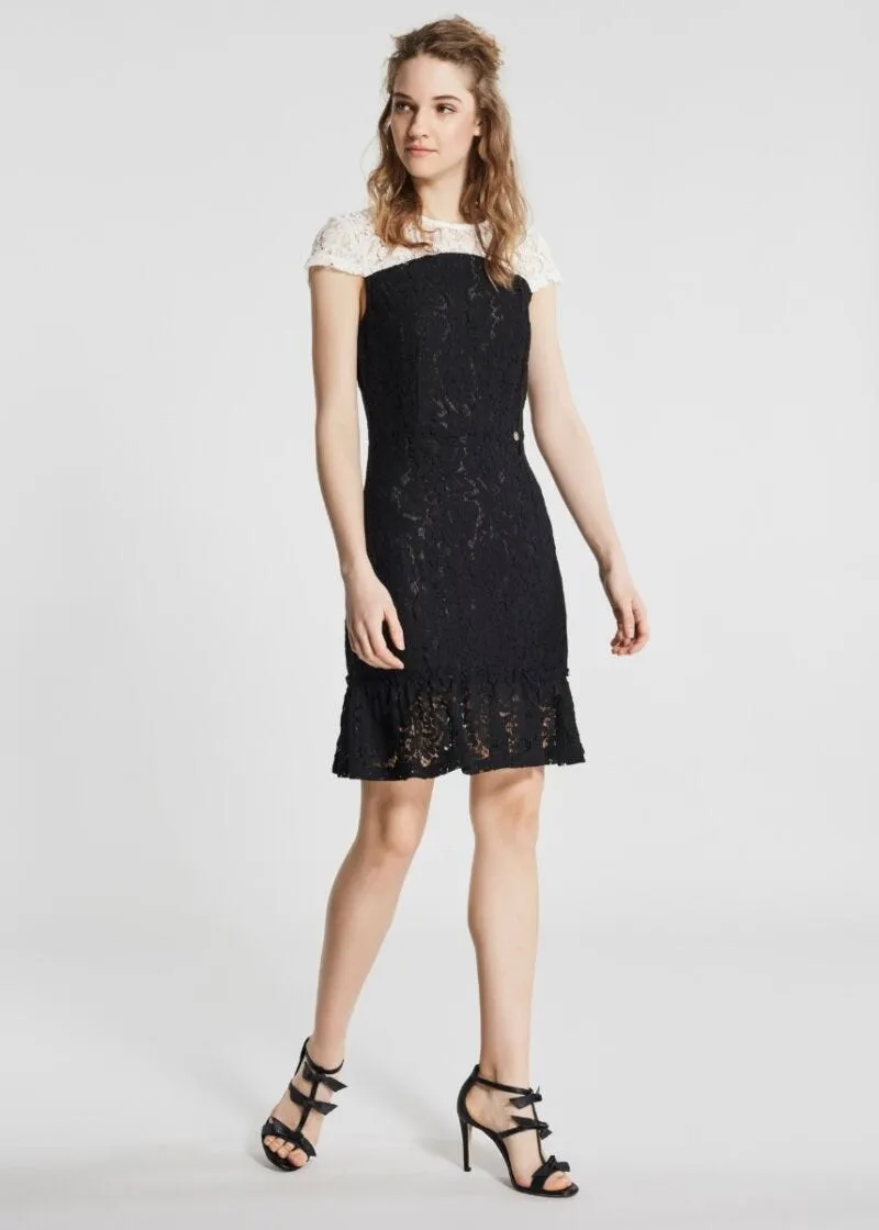 Abito in pizzo bicolor