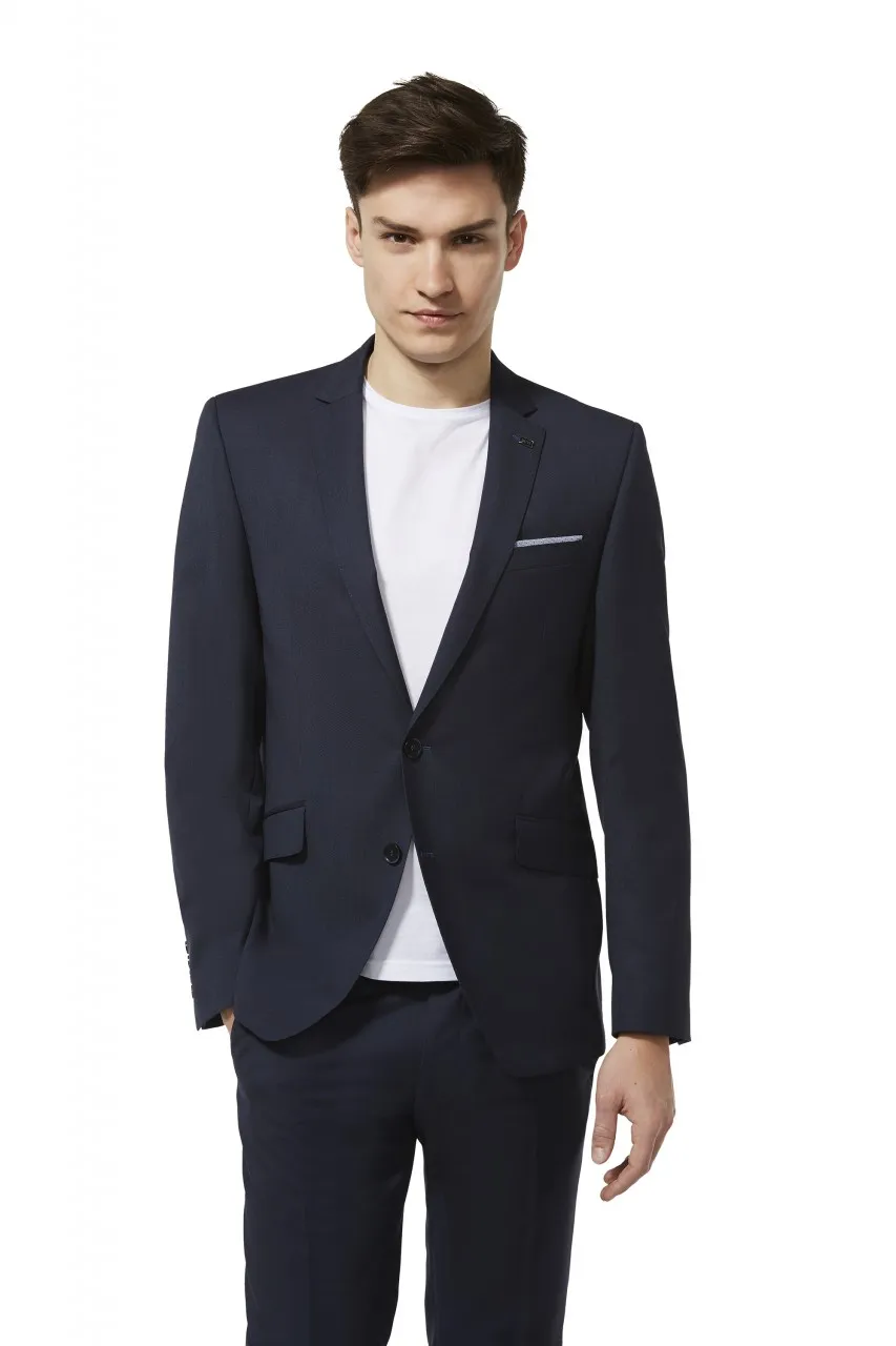 Abito slim fit digel pura lana tollegno super 120's blu e grigio