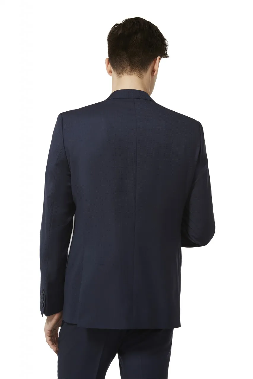 Abito slim fit digel pura lana tollegno super 120's blu e grigio