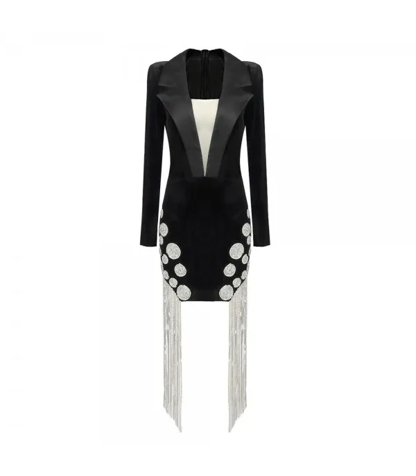 Abito-tailleur precious fringes