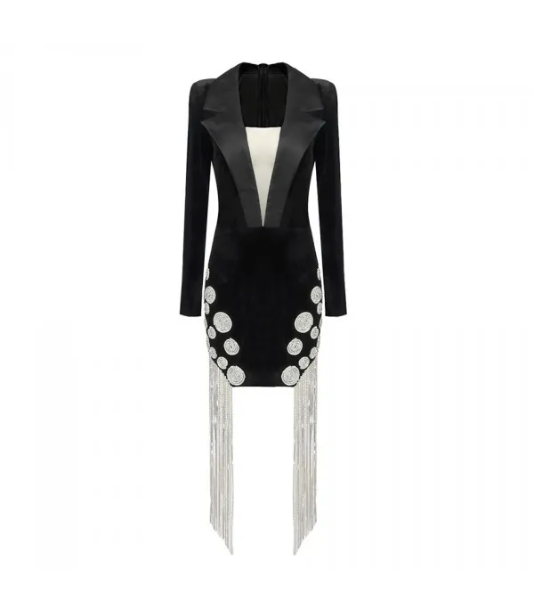 Abito-tailleur precious fringes