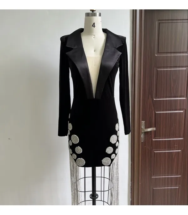 Abito-tailleur precious fringes