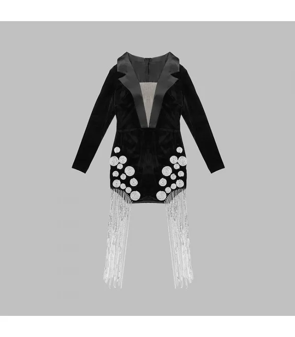 Abito-tailleur precious fringes