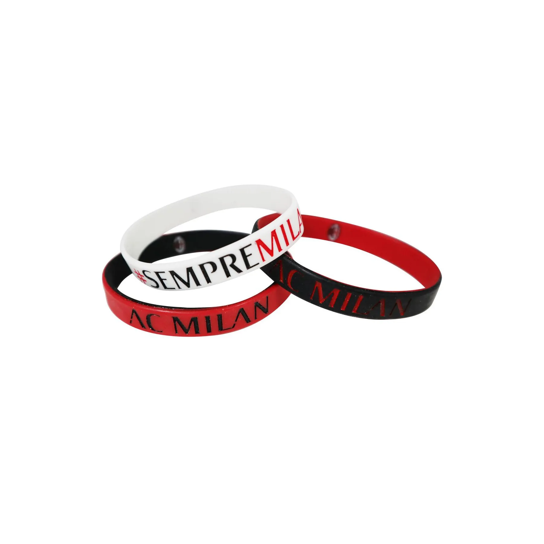 AC MILAN COPPIA BRACCIALETTI SILICONE PRODOTTO UFF