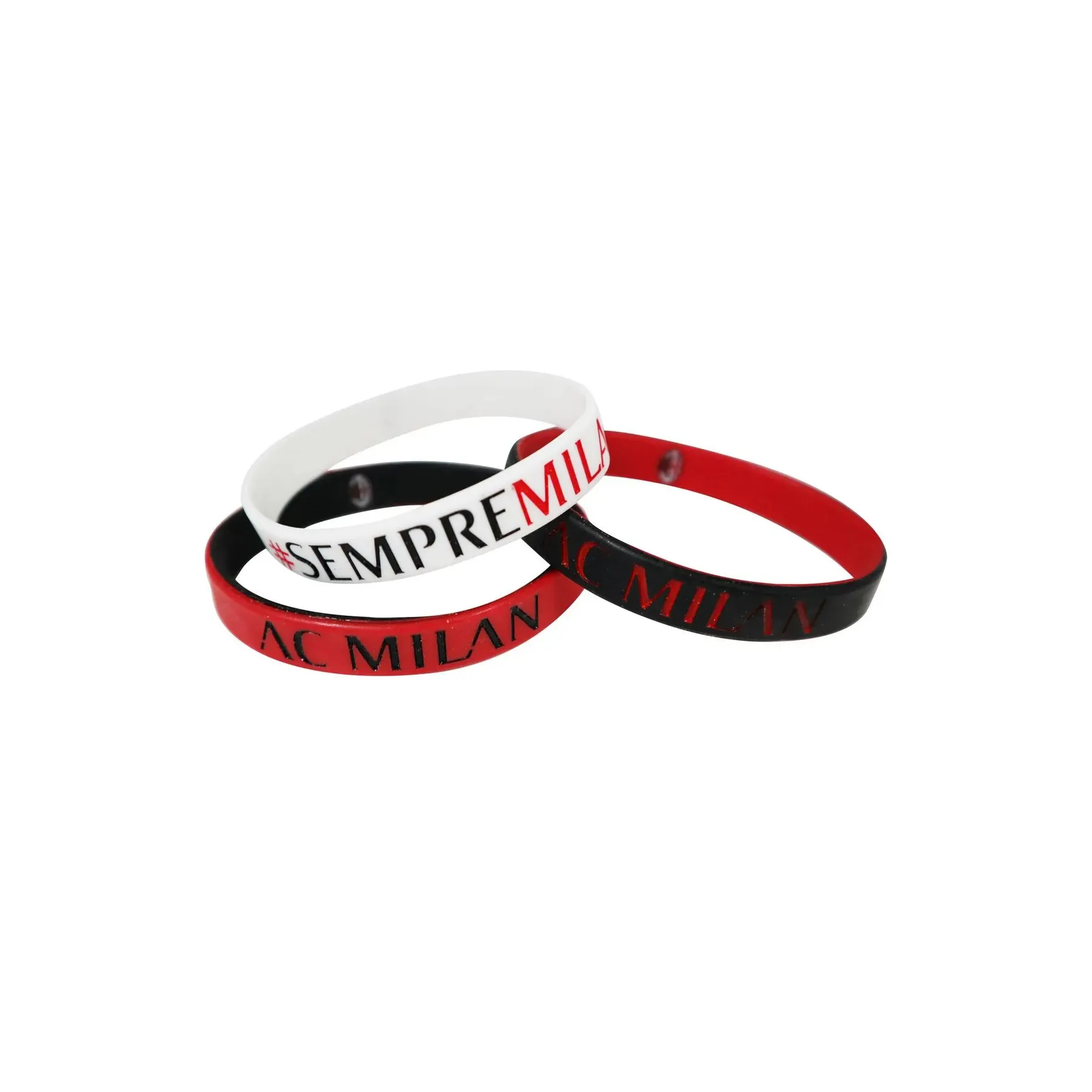 AC MILAN COPPIA BRACCIALETTI SILICONE PRODOTTO UFF