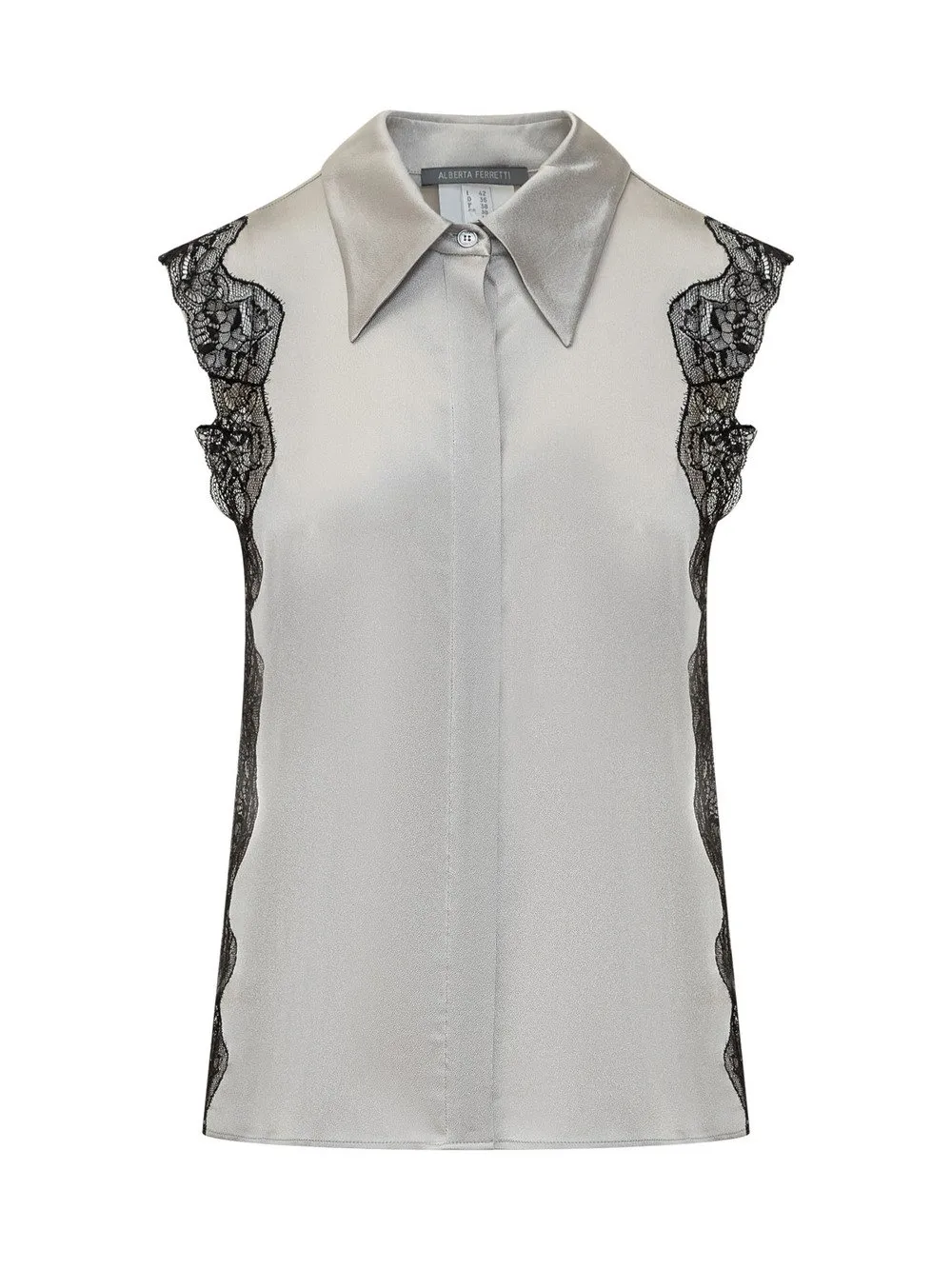 ALBERTA FERRETTI Camicia Satin con Pizzo  