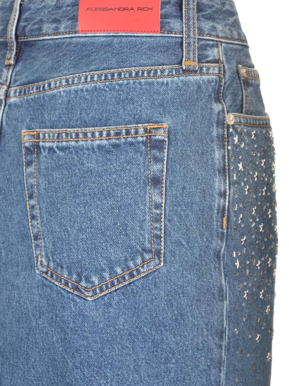   Alessandra Rich  Gonna midi in denim