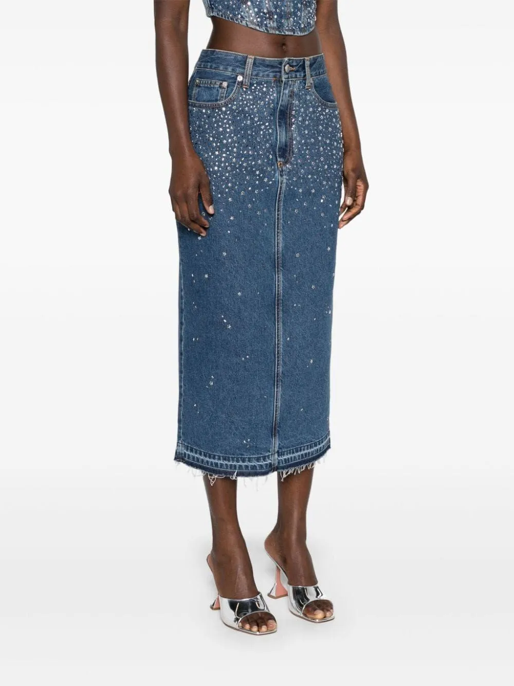   Alessandra Rich  Gonna midi in denim