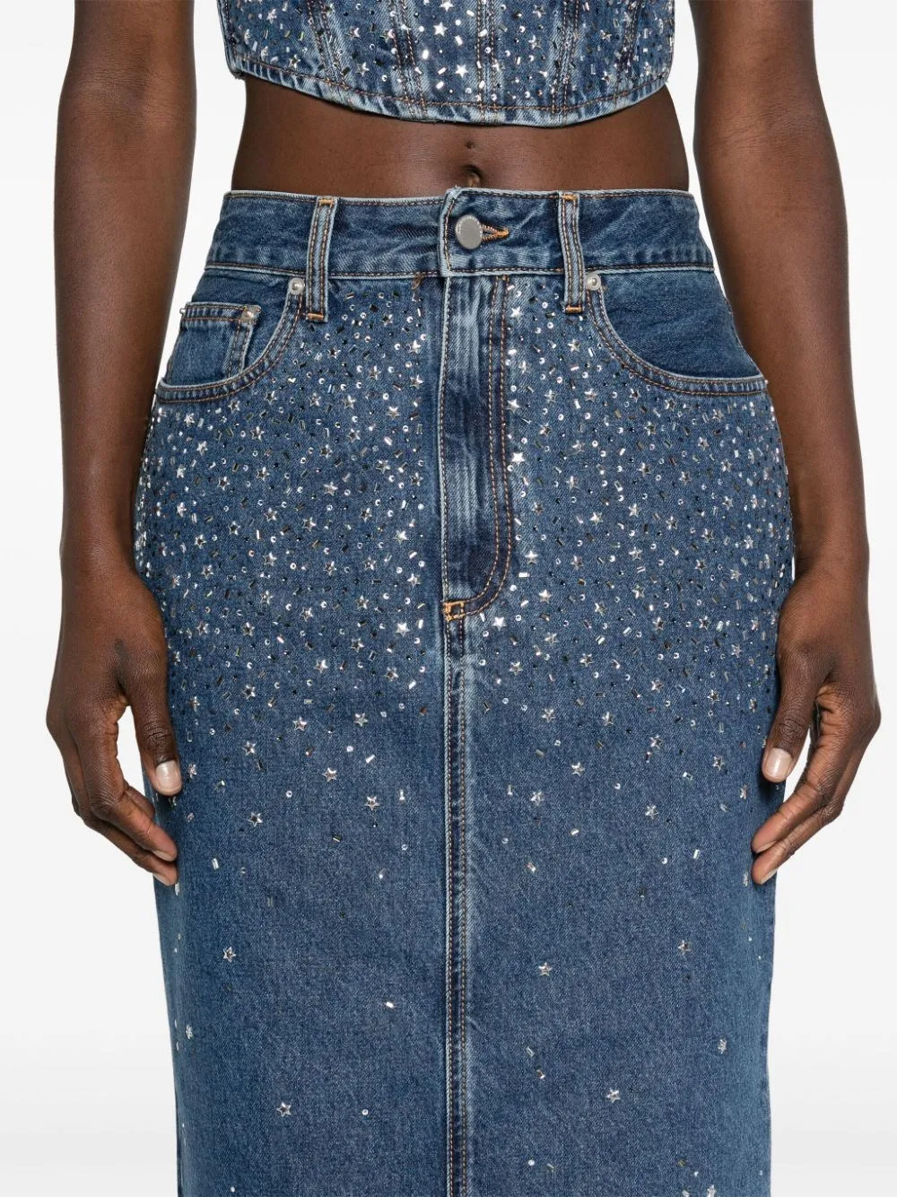   Alessandra Rich  Gonna midi in denim