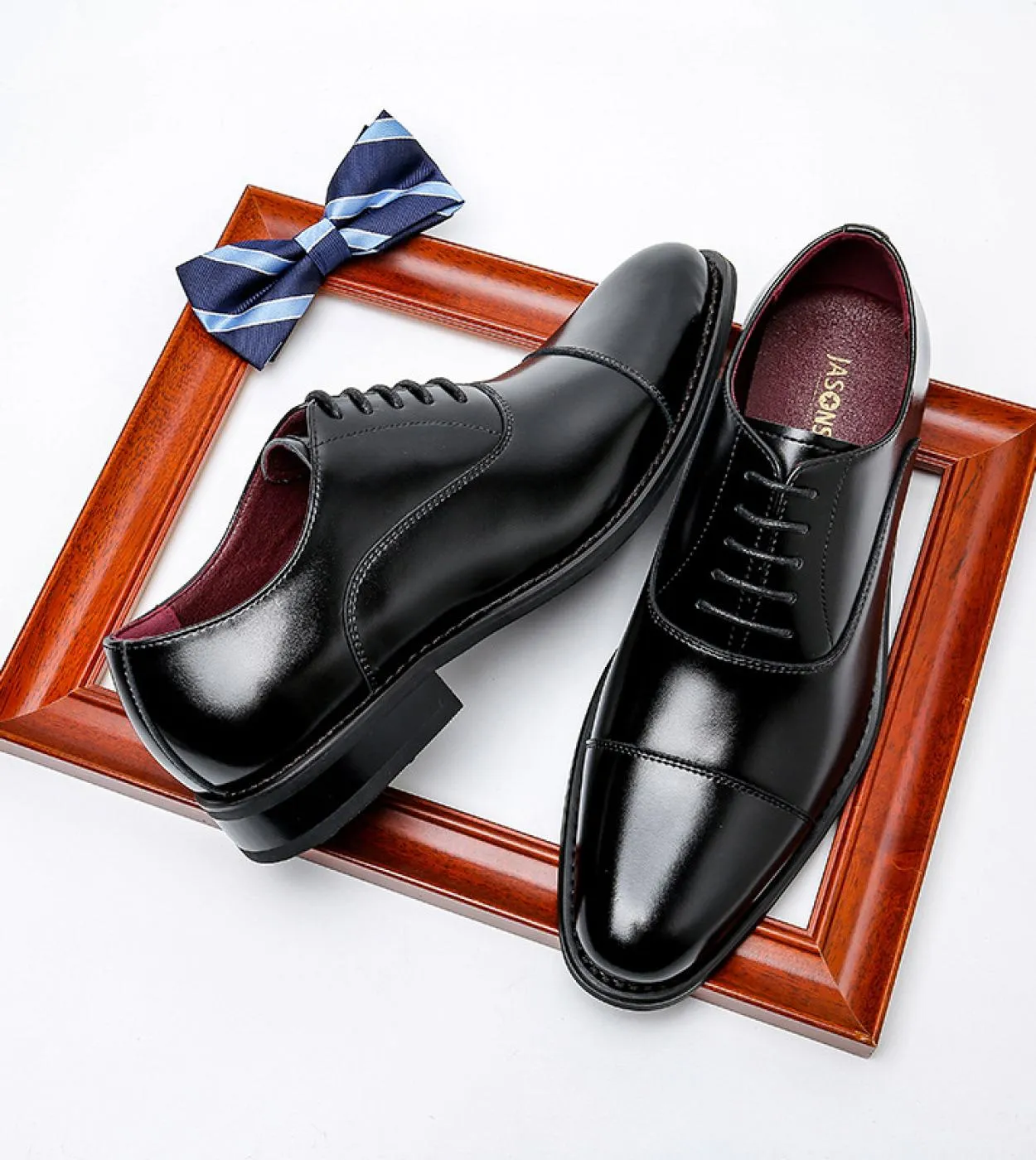 Altezza interna 6 cm Scarpe da uomo in pelle formale Gentleman Taller Scarpe da sposa da uomo Oxford rialzate a tre articolazion