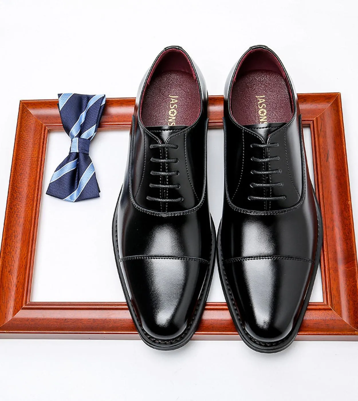 Altezza interna 6 cm Scarpe da uomo in pelle formale Gentleman Taller Scarpe da sposa da uomo Oxford rialzate a tre articolazion