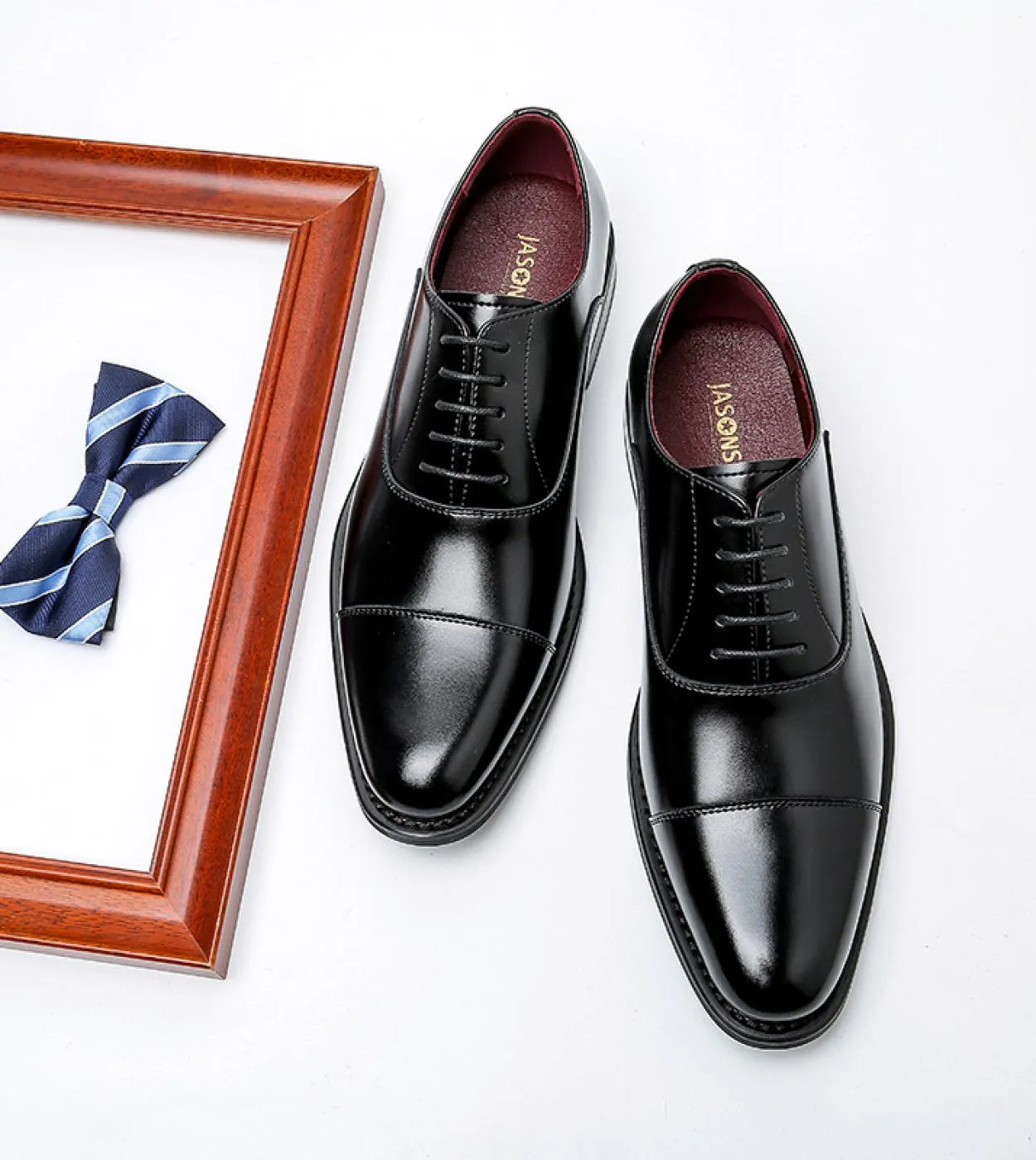 Altezza interna 6 cm Scarpe da uomo in pelle formale Gentleman Taller Scarpe da sposa da uomo Oxford rialzate a tre articolazion