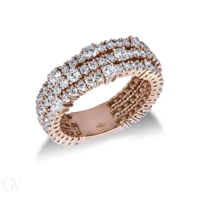 Anello in oro rosa 18k con diamanti