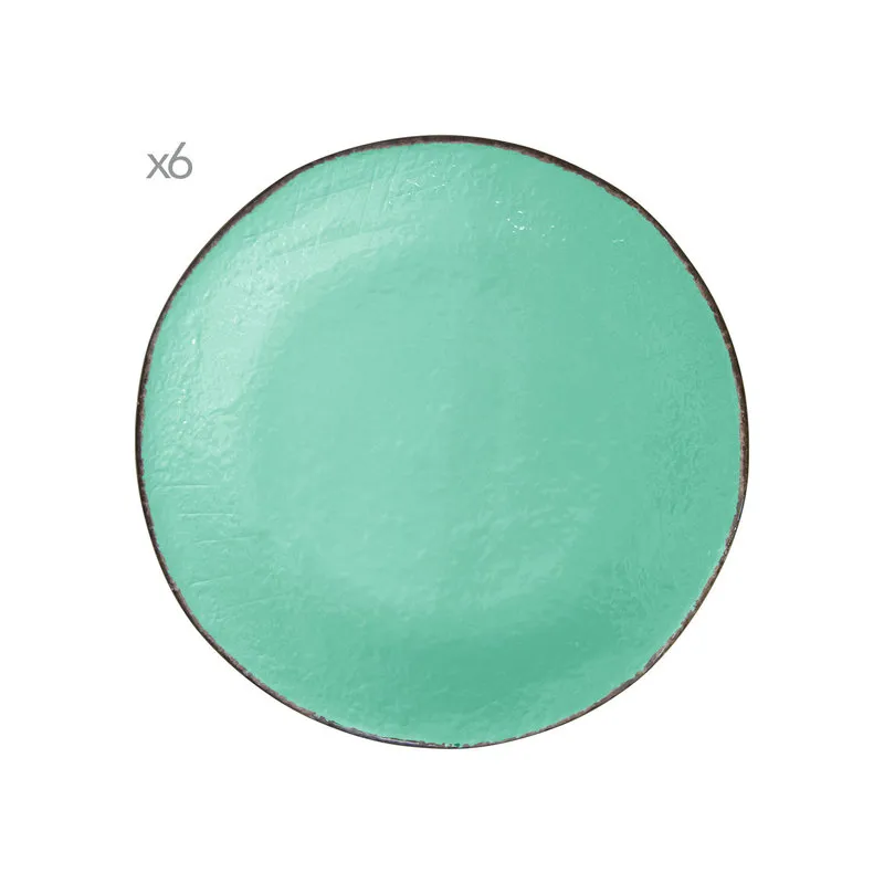 Arcucci Preta Set da 6 preta acquamare piano cm.26 ceramica