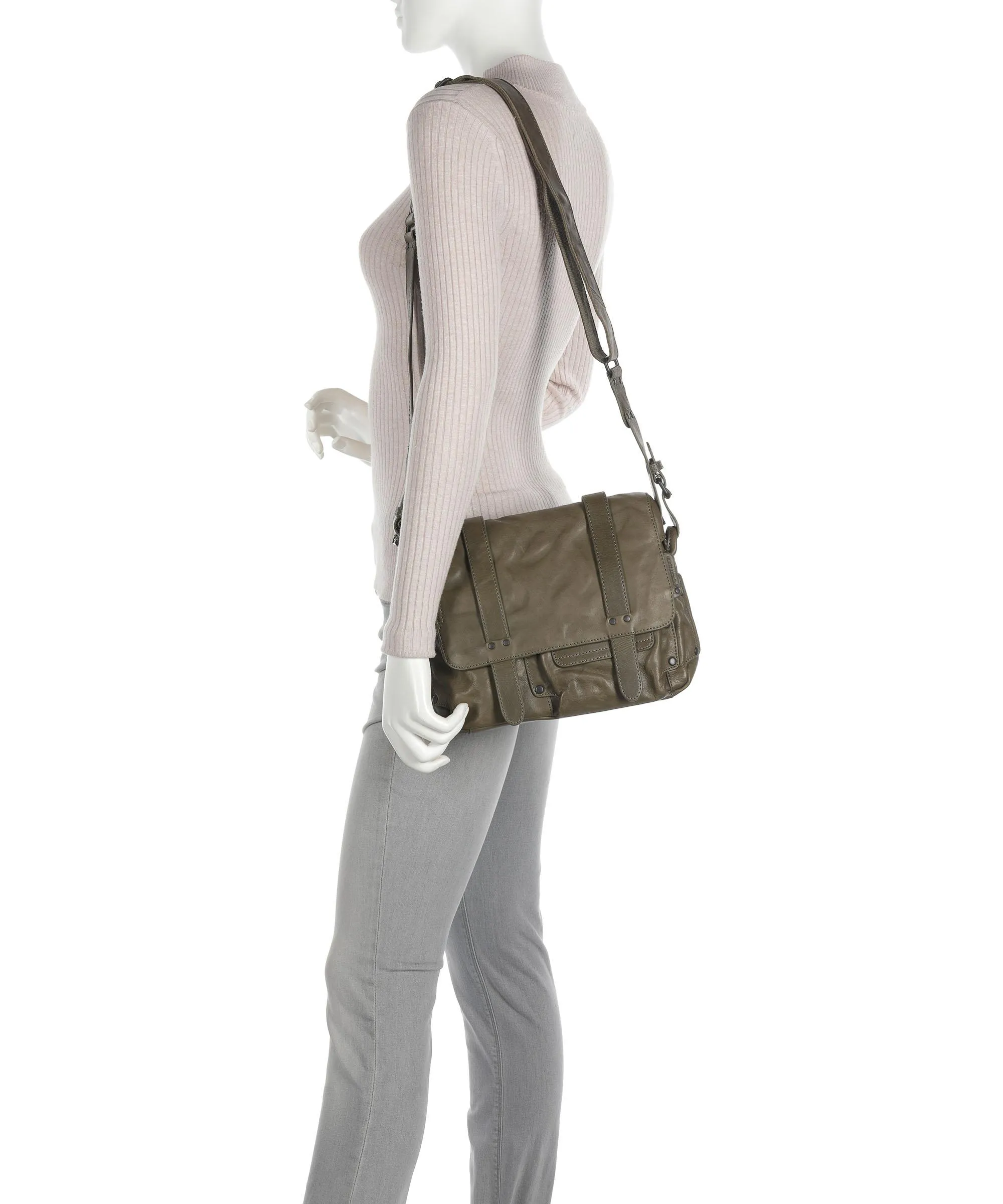  Aunts & Uncles Grandma's Luxury Club Miss Apple Pie Borsa a tracolla pelle di vacchetta grana cachi  