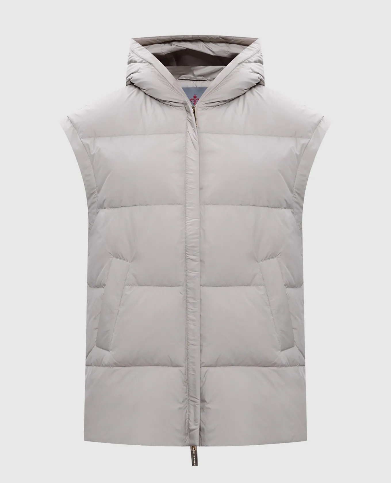 Be Florence Gilet in piumino kaki con ricamo logo FB2415
