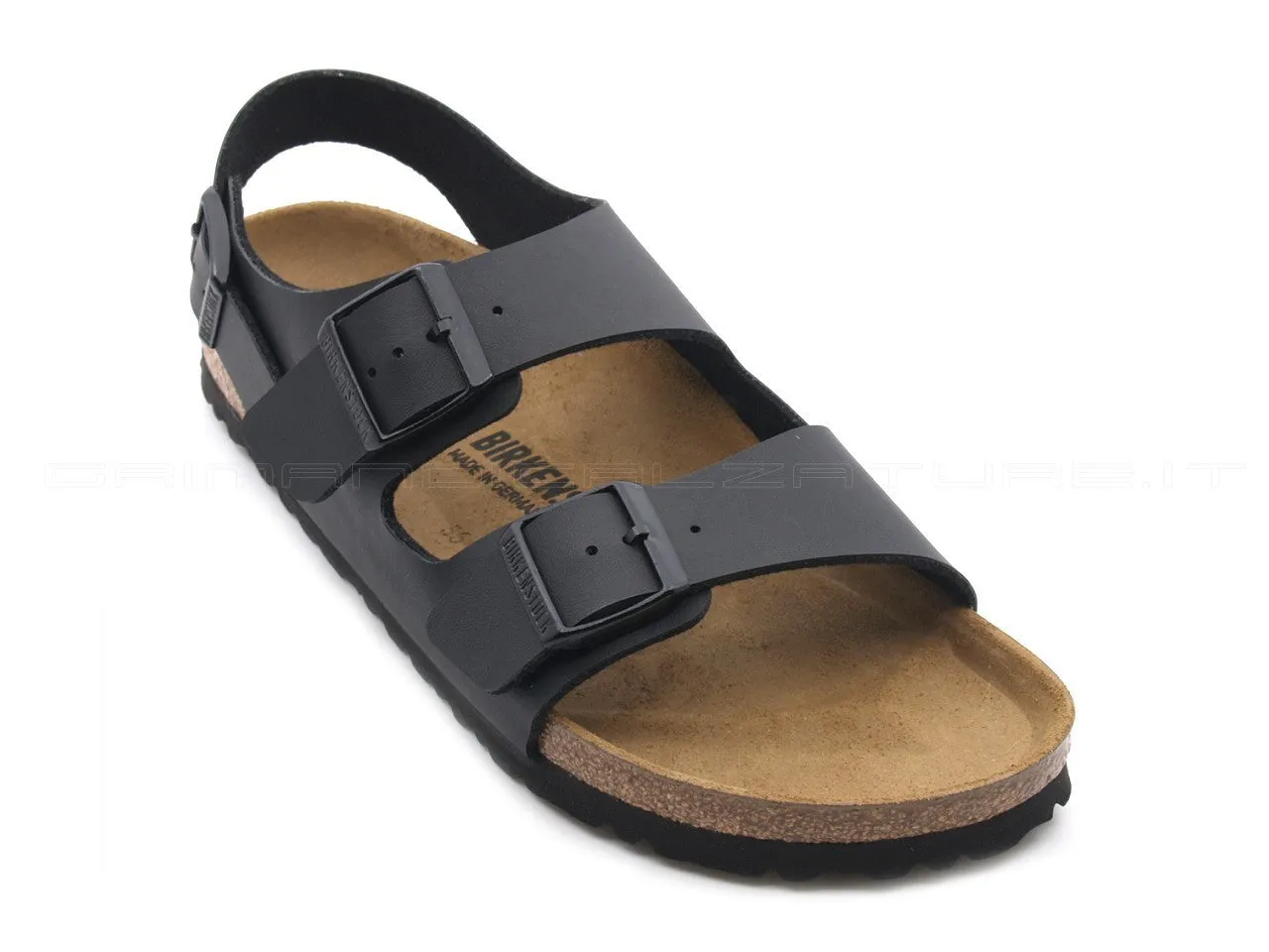 Birkenstock Uomo Milano Sandali Pelle con 2 Fibbie