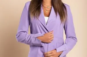 Blazer con collo classico, lilla