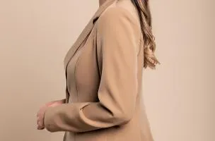 Blazer con collo classico Softina, cammello