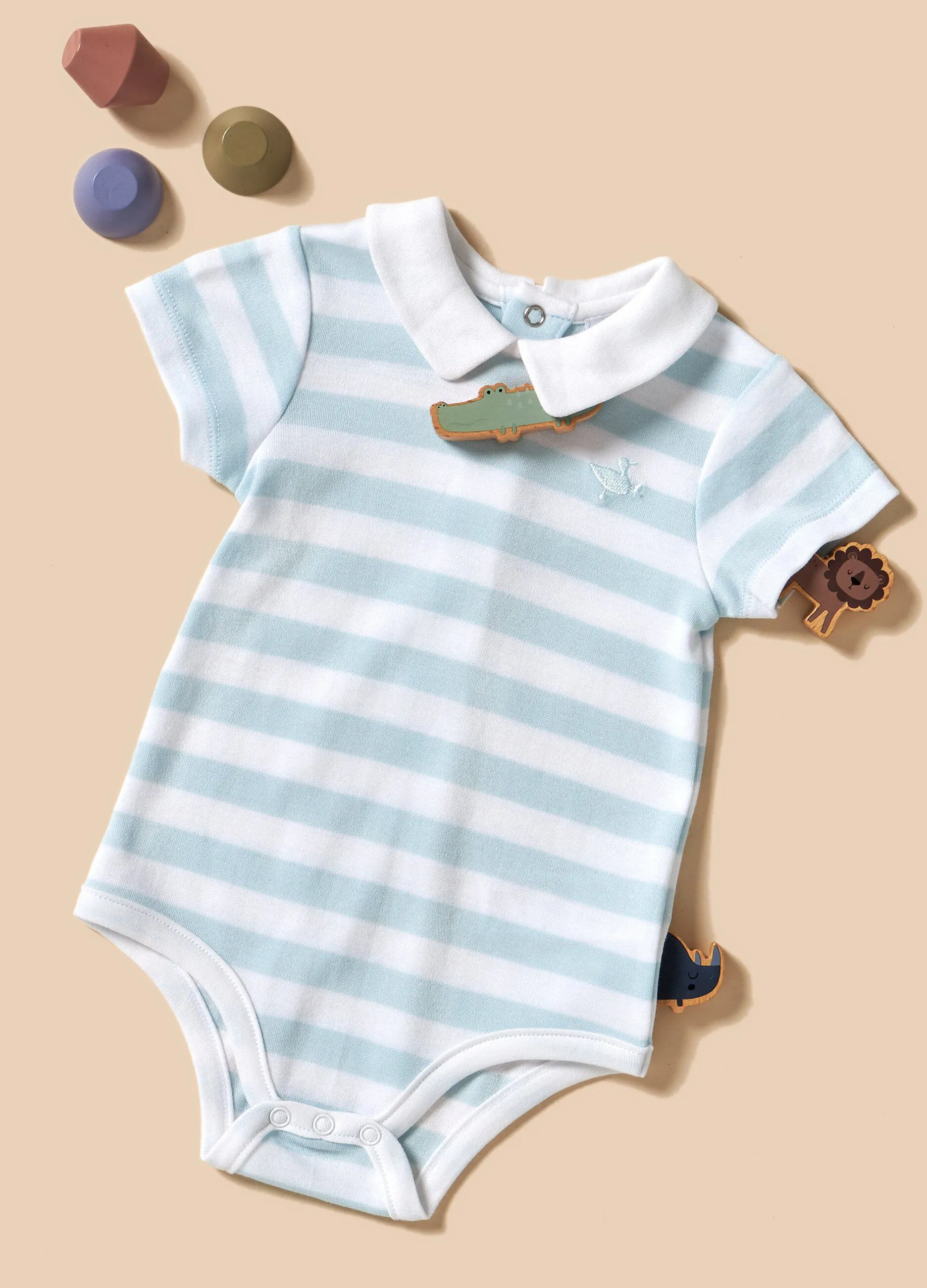 Body rigato in viscosa di bamboo IANA