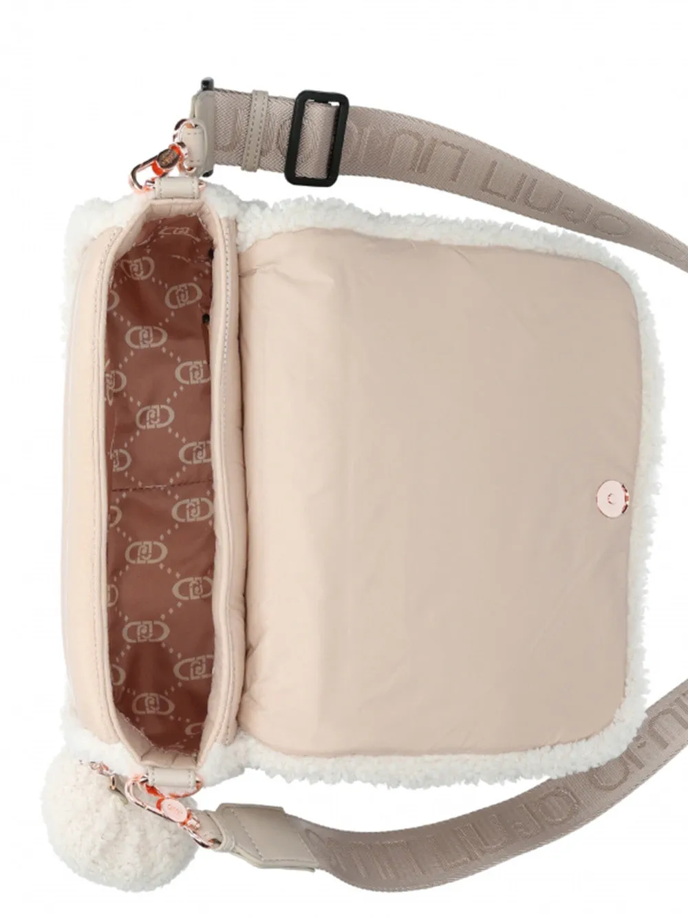 Borsa a Tracolla Liu Jo Sport trapuntata in nylon e orsetto beige TF4071-T575151314