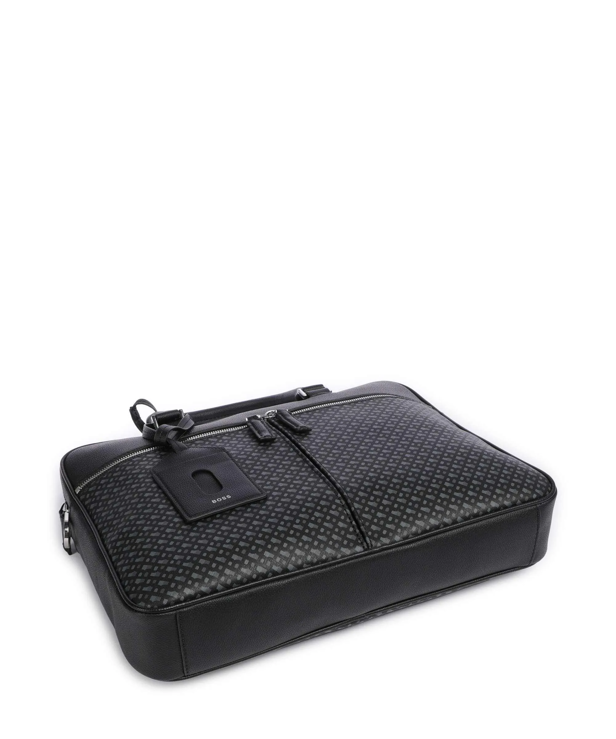  BOSS Zair Cartella 14″ pelle di vacchetta grana nero  